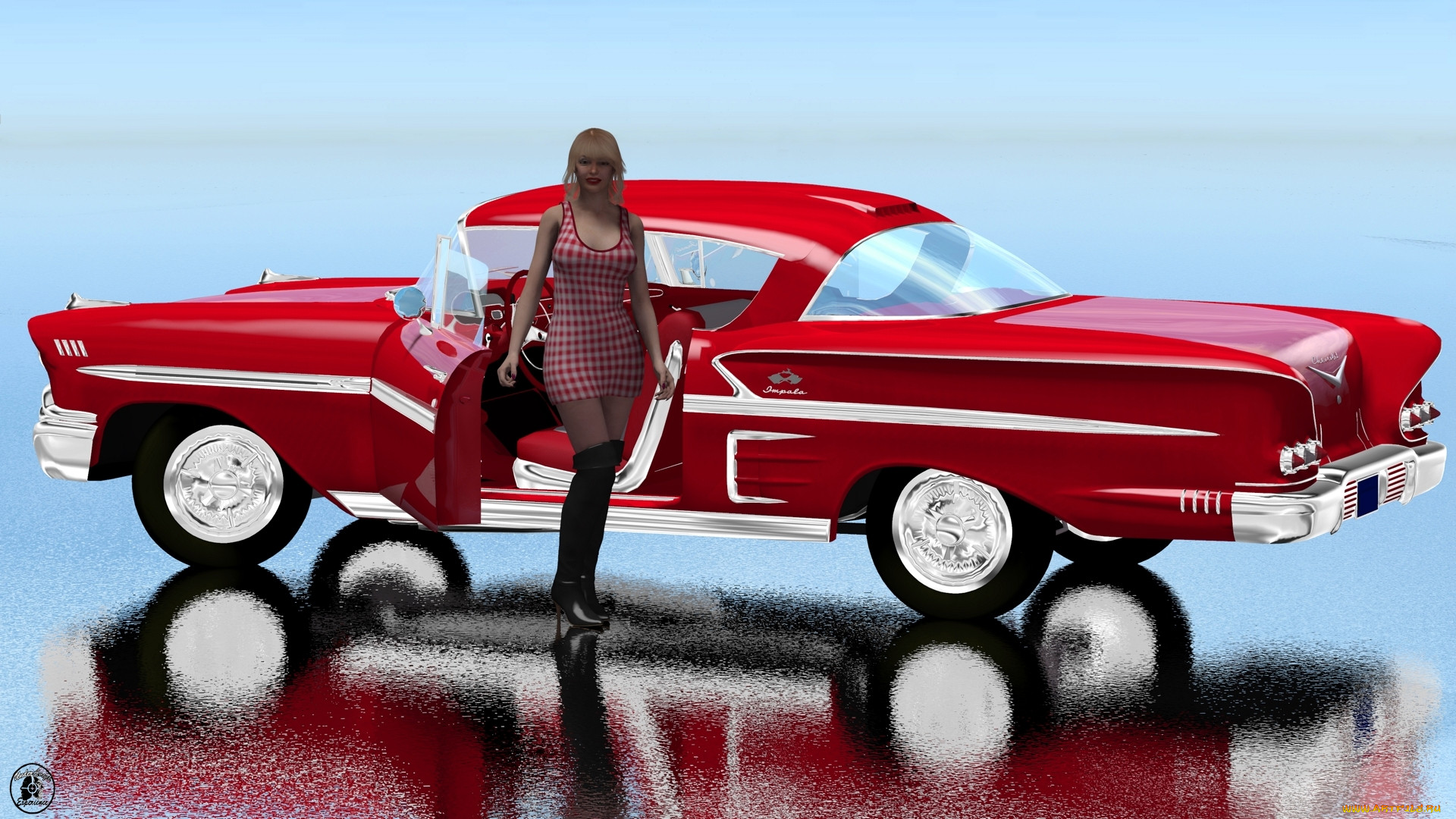 , 3d car&girl, , , , 